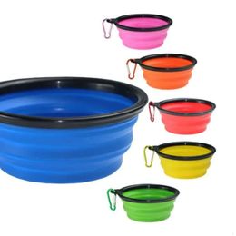 Container Food Portable Folding Dog Silicone Bowl Puppy Collapsible Pet Feeding Bowls with Climbing Bucklet 1013 s