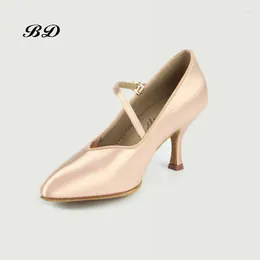 Dance Shoes Girl Sneakers Ballroom Women Latin Modern Jazz Imported Satin Wear-Resistant Sole BD 138 Comfortable Shine