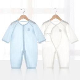 One-Pieces Baby Thin Summer Jumpsuit Clothes Short Sleeve Romper Boy Newborn Solid Girl Sleep Gown Infant Organic Cotton Rompers