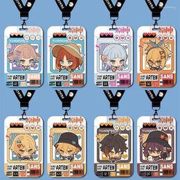 Keychains Genshin Impact Cute Mika Kaveh Student Card Cover Set Access Bank ID Holder Retractable Protective Sleeve