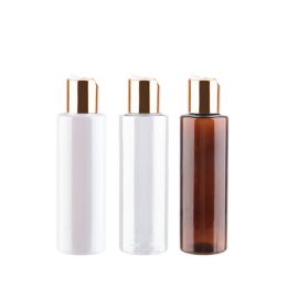 Bottles 200ml 30pcs Empty Round Transparent Cosmetic Shampoo Bottle Containers with Aluminium Disc Cap Diy Liquid Soap Washing Bottles