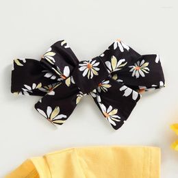 Clothing Sets Baby Girl Clothes Suits Letter Print Short Sleeve Crew Neck T-Shirts Floral Butterfly Peach Shorts Headband 3Pcs Set