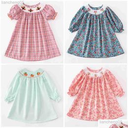 Girls Dresses Girlymax Fall Thanksgiving Baby Smocked Plaid Pumpkin Sunflower Turkey Woven Dress Kids Clothing Ruffles Gingham Drop De Othvo