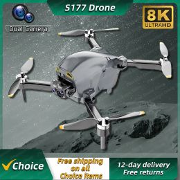 Drones New S177 4K Drone Professional Obstacle Avoidance 8K DualHD Camera 5G Brushless Motor Foldable Quadcopter Gifts Toys