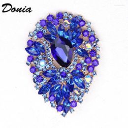 Brooches Doina Jewelry Fashion Flower Alloy Micro-Inlaid Colorful Glass Brooch Luxury Retro Drop-Shaped