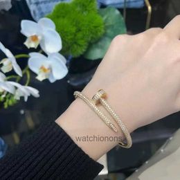 10A Designer High Quality Luxury Bangle Crrater Nail Full Diamond Bracelet Womens Gold Plated Sky Star Creative Couple