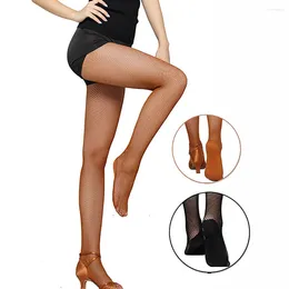 Stage Wear Professional Hard Mesh Tights Latin Dance Fishnet Stockings Competition Special Pantyhose Sole Non Slip Bone Line Oxford Socks