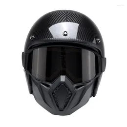 Motorcycle Helmets DOT Certified Carbon Fibre Helmet Open Face Motobike Riding Casque Electric Moto Adult Casco High Quality