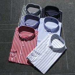 Men's Casual Shirts Striped Shirt Korean Clothes MEN FASHION Plain Clothing Long Sleeve Man Mens Male Luxury Elegant