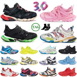 Neue Designer-Sneaker Herren Dressschuhe Frauen Sneakers Track 3 3.0 Ledertrainer Plattform Sneaker Flat Gummi Schuh Schnürtrinker Luxus im Freien im Freien EUR 36-45