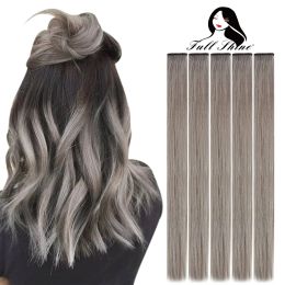 Extensions Full Shine Clip in Hair Extensions Human Hair Coloured 25 Grammes 5Pcs Small Clip in Human Hair for Women Dyeable Hair Extensions