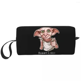 Storage Bags Custom Dobby Is Free Toiletry Bag Women Halloween Magic Movie Makeup Cosmetic Organizer Ladies Beauty Dopp Kit Box