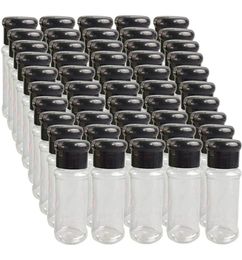 50Pcs Empty Plastic Spice Bottles For Storing Barbecue Seasoning Salt Pepper Etc 100Ml 33OzBlack Storage Jars6000848