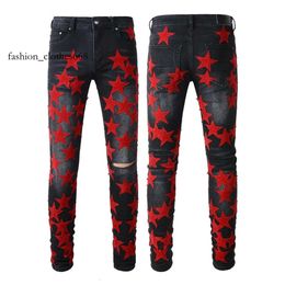 Ripped Jeans Men Pants Designer Skinny Grey Rip Denim Biker Paint Distress Pant for Man Embroider Slim Fit Stretch Motorcycle St Hip Hop Straight Leg