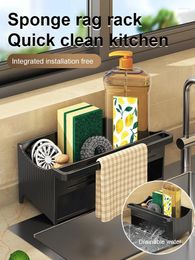 Kitchen Storage Automatic Drainage Sink Rack Plastic Wash Basin Soap Sponge Holder Bathroom Shampoo Organiser Towel