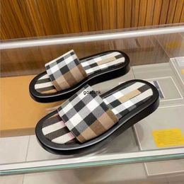 Fashion Luxury Vintage Slippers Men Casual Sandals Hotel Loub Flip Flat Canvas Striped Front Strap Slides Onyx Resin Platform Designer Sliders Flip Flops Box Eu 38-45