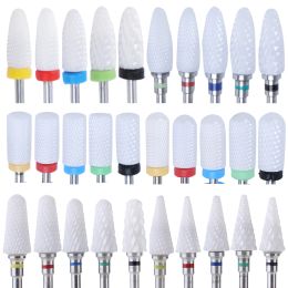 Bits Ceramic Nail Drill Bits Milling Cutters For Manicure Nail Drill Machine Files Accessaries Nails Polish Grinding Heads