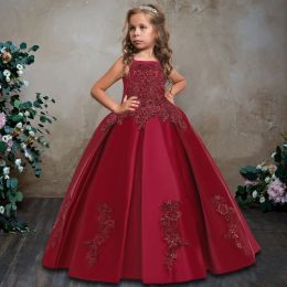 Sets 2023 Summer Embroidery Pageant Princess Dress Elegant Kids Dresses for Girls Clothes Children Party Wedding Dress 14 10 12 Year