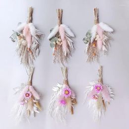 Decorative Flowers 6PCS Dried Flower Wedding Bouquet Mini Weding Decorations Boho Home Decoration Weddings Decor Christmas