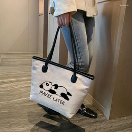 Shopping Bags Cute Funny Panda Printed Tote Bag Work Gift For Friends Women Handbag Beach Ladies Purse Drop