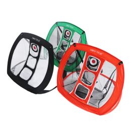 Aids Collapsible Foldable Cages Training Balls Indoor Outdoor Golf Chipping Net Set Swing Practice Rubber Tees Pitching Hitting Mat