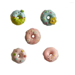 Decorative Flowers 20/50pcs Resin Donut Cabochons Food Ornament For Jewelry Making Nail Art Accessory Matte Smooth Color