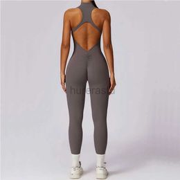 Active Sets Zipper Yoga Jumpsuit Fitness Sports Overalls Gym Clothing Set Yoga Wear Pilates Workout Clothes Women Outfit Push Up Activewear 240424