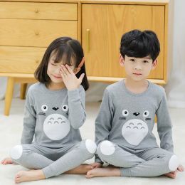 Shirts Children's Pamas Set Cartoon Totoro Kids Sleepwear Baby Boys Clothes Sleep Suit Cotton Pyjamas Infant Nightwear for Girls