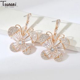 Dangle Earrings Fashion Luxury Zircon Wedding Jewelry For Women Trend Street Butterfly Animal Crystal Earring Party Gifts