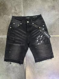 Designer viola jeans jeans jeans marchio viola jeans maschi corti dritti dritti estate jeans pantaloncini da donna in stile lussuoso patch di lusso stesso stile jeans marchio viola 420