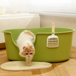 Boxes Extra Large Cat Litter Box Semi Enclosed Splash Proof Integrated Open Odour Proof Cat Toilet Puppy Cat Litter Tray Pet Product