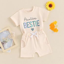 Clothing Sets Baby Girls Summer Outfit Leopard Letter Print Short Sleeve T-Shirt Elastic Shorts Set 2 Piece Clothes