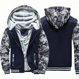 Men's Jackets Men Thicken Warm Hoodies Lined Full Zip Up Coats Fleece Sportwear Jacket Sweatshirt Winter Coat Mens Streetwear