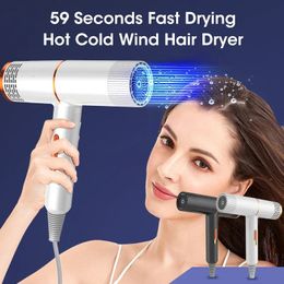 Blue Ray Hair Dryer Negative Ion Care Professinal Quick Dry Home Powerful Hairdryer Electric 240412