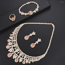 Necklace Earrings Set GODKI Nigerian 4pcs Bridal Zirconia Sets For Women Party Jewelry African Dubai CZ Crystal Wedding