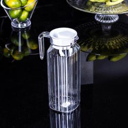 Hip Flasks 1.1L Water Juice Jug Pitcher PC BOTTLE Cocktail Fridge Kitchen Home Lid Drinkware Pitchers Drink Storage Pots