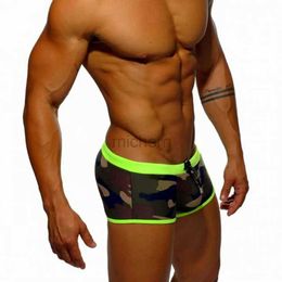 Men's Swimwear Mens Shorts Camouflage trouse Underpants Swimwear Push-Up Man Swimsuit low waist sexy Swim sport beach Male Swimming Trunks d240424