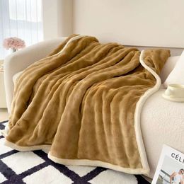 Thickened Rabbit Plush Lunch Blanket Autumn and Winter Warmth Cover Sofa Shawl