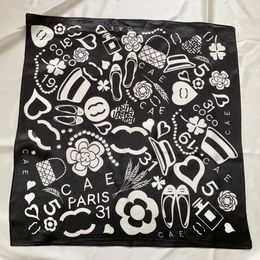 Girls Summer Travel Shawl Scarf Young Simple Fashion Scarf Daily Wear Boutique Charm Headband Soft Comfortable Letter Print Scarf Size 50X50CM