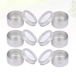 Storage Bottles 6 Pcs Jars Lids Mini Aluminium Can Cream Box Cosmetics Container Travel