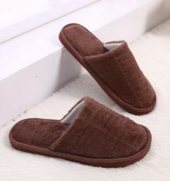 Cotton slippers men women lovers Nonslip indoor candy Colour Plush flat warm Mute Home autumn and winter wood flooring eva slipper4723305