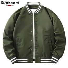 Men's Jackets SupZoom New Arrived Ribbed Cover Cotton Fashion Single Chest Casual Pilot Ins Bomber Baseball Jacket Loose Open Cotton CoatL2404