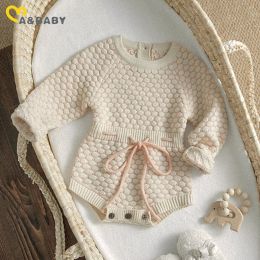 One-Pieces Ma&Baby 018M Newborn Infant Baby Girls Romper Warm Knit Long Sleeve Jumpsuit Playsuit Cute Autumn Spring Clothing