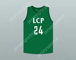 CUSTOM ANY Number Mens Youth/Kids TACKO FALL 24 LIBERTY CHRISTIAN PREP LIONS GREEN BASKETBALL JERSEY 1TOP Stitched S-6XL