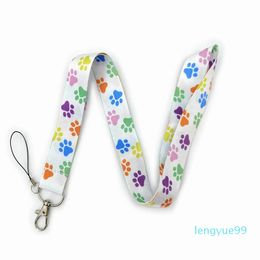 Paw Dog Lanyard Key Chain Badge Holder Animal Print Neck Strap Metal Trigger Clip 45cm