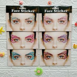 Tattoos New 3d Rhinestones for Face Bright Face Stickers Festival Adhesive Glitters Face Makeup Crystals Diamond Gems Jewels Stickers