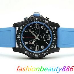 Luxury Men's Watch Japan Super Quartz Endurance Pro Chronograph 48mm Avenger Hurricane Baby Blue Rubber 1884 Men Watches Hardex Glass Wristwatches