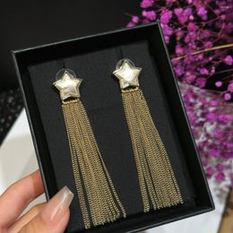 Stud Earrings Latest Brand Vintage For Women Gift Luxury Jewellery Fashion Star Tassel Designer Eardrop Lady Party