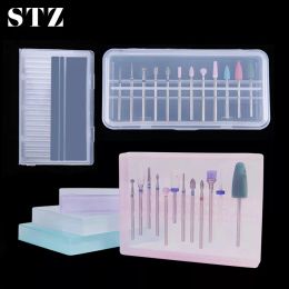 Bits STZ 1pcs Empty Nail Drill Bits Storage Box Stand Display Container Holder Case for Milling Cutter Manicure Tool Accessories #994