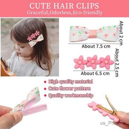 Hair Accessories 2 Pcs/Set Children Cute Colours Acrylic Flower Bow Ornament Hair Clips Baby Girls Lovely Barrettes Hairpins Kids Hair Accessories